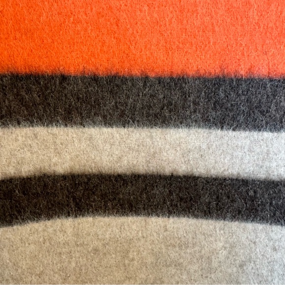 NEW $575 Alicia Adams Alpaca Field Throw Blanket Orange Taupe Peru Fair Trade - Picture 5 of 8
